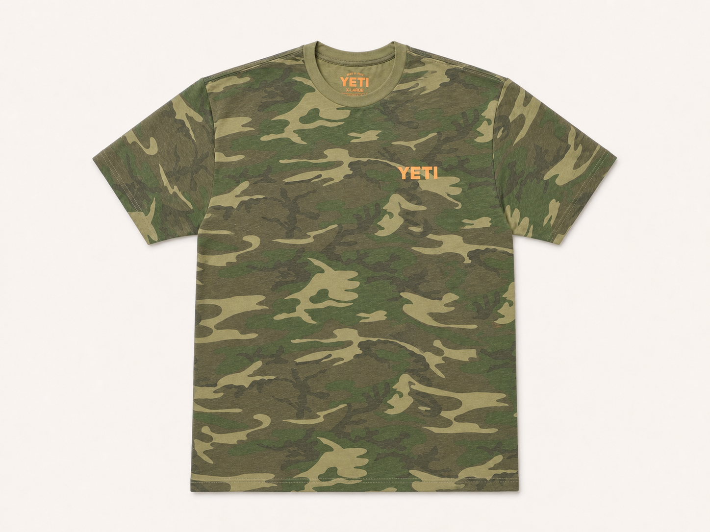 Camo crewneck tee Berry Blanks T-shirt development sample